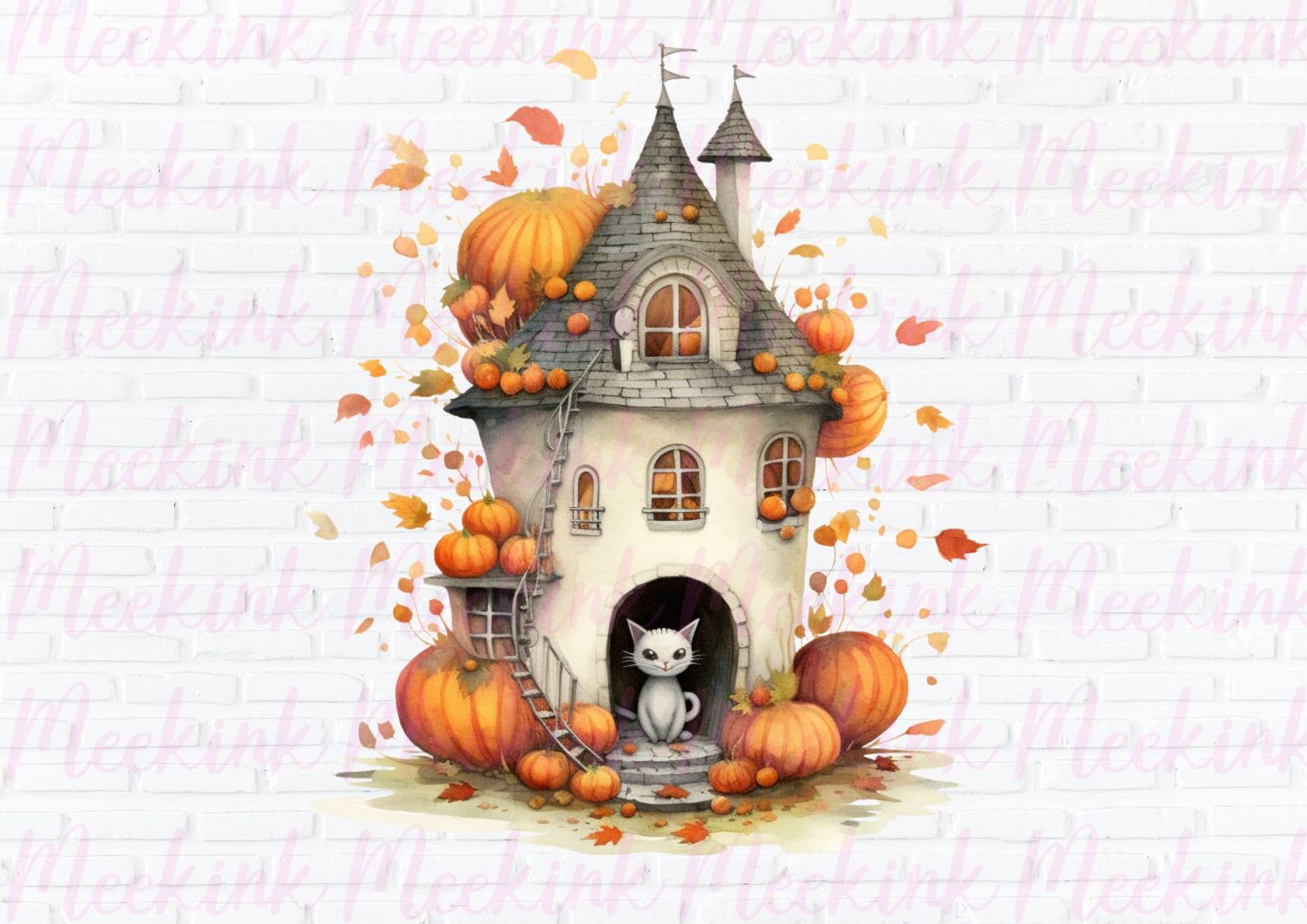 Halloween Spooky Houses 4 UVDTF or DTF Decal