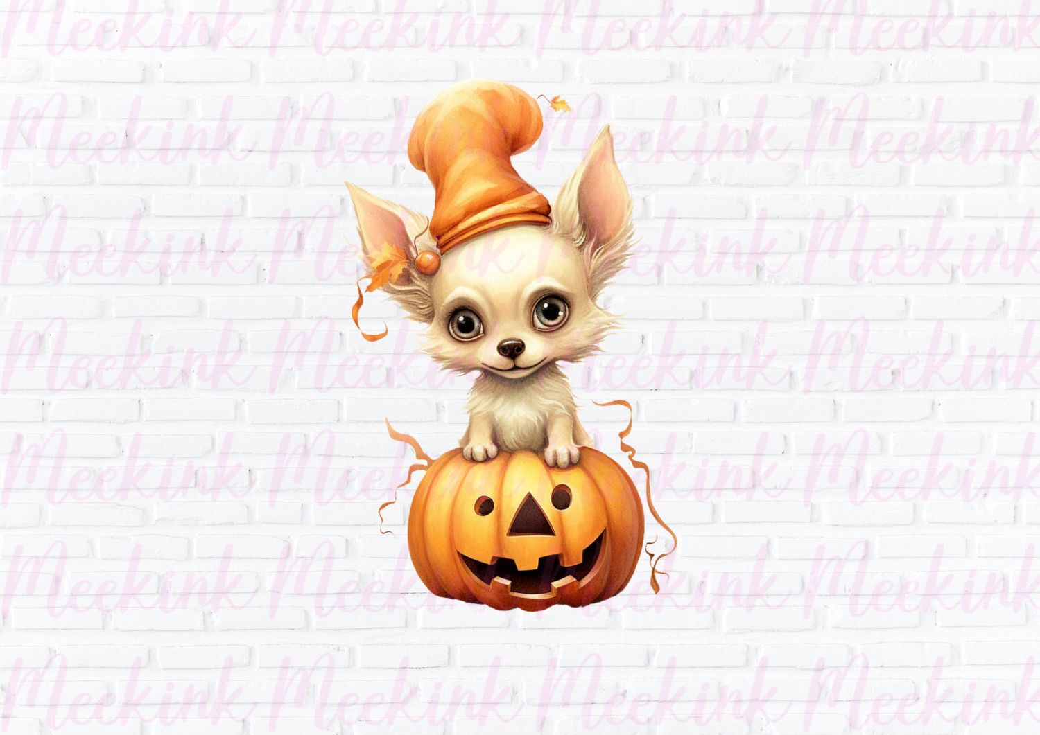 Halloween Pumpkin Dog 1 UVDTF or DTF Decal