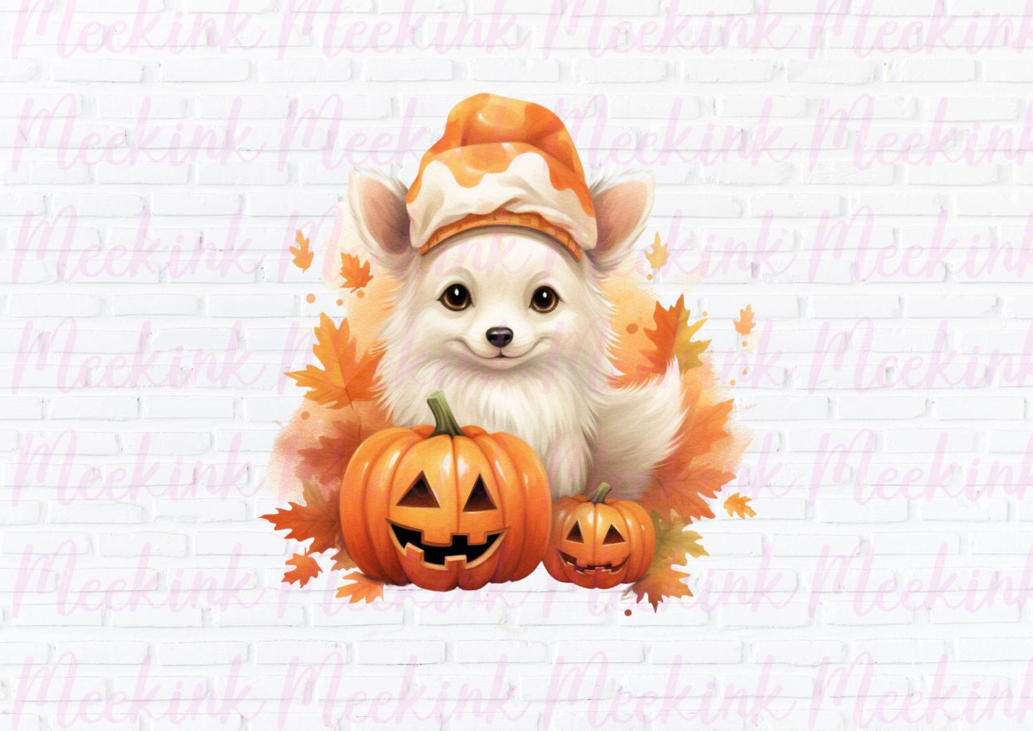Halloween Pumpkin Dog 3 UVDTF or DTF Decal