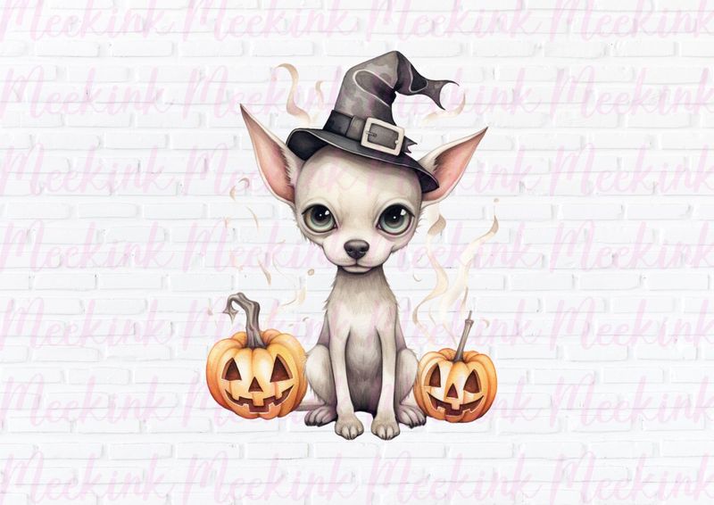Halloween Skeleton Dog 1 UVDTF or DTF Decal