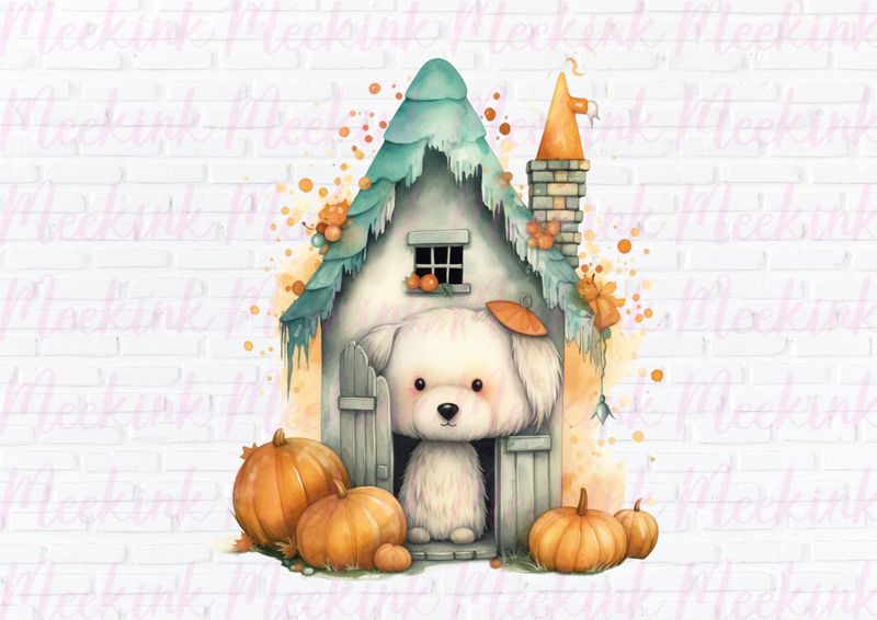 Halloween Spooky Dog House 4 UVDTF or DTF Decal