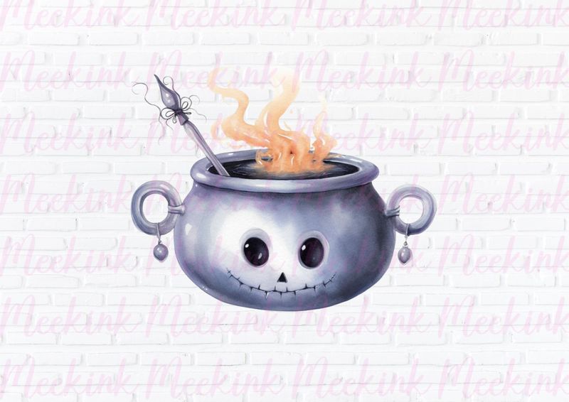 Halloween Spooky Cauldron UVDTF or DTF Decal