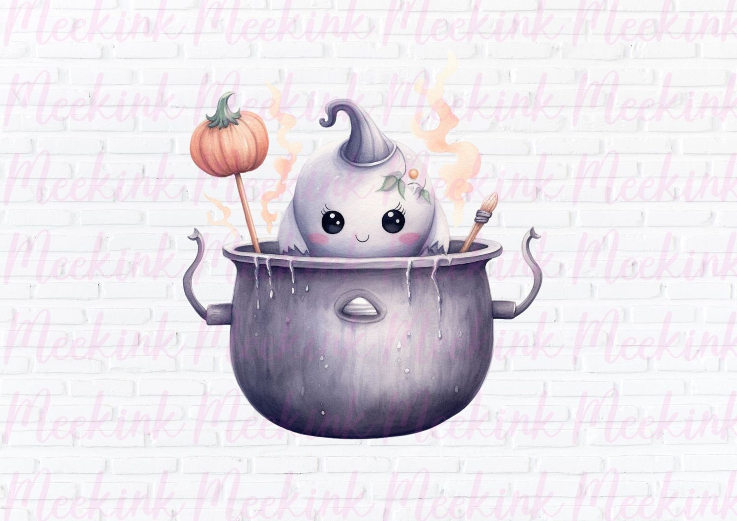 Halloween Spooky Cauldron 4 UVDTF or DTF Decal