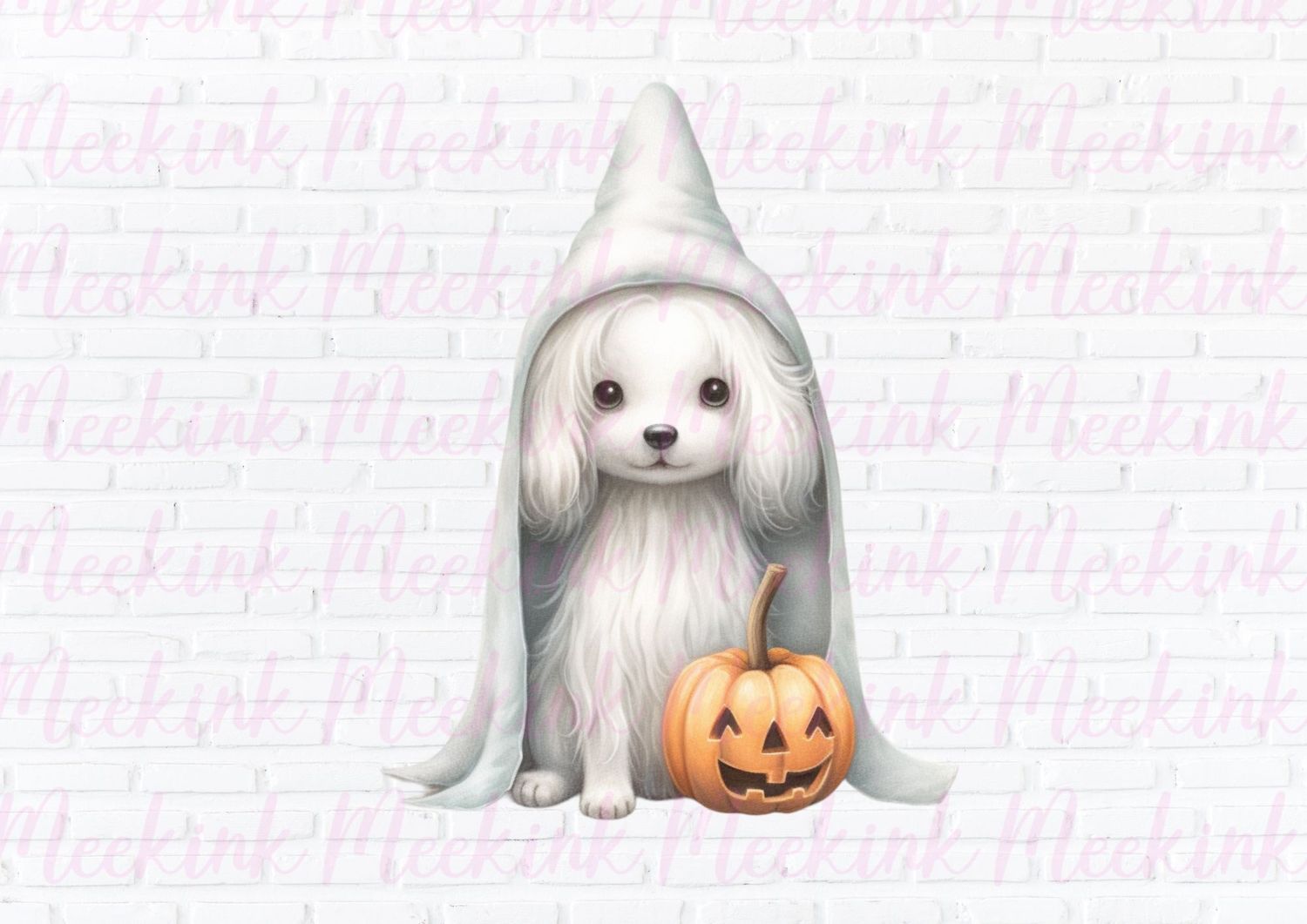 Halloween Ghost Dog 2 UVDTF or DTF Decal