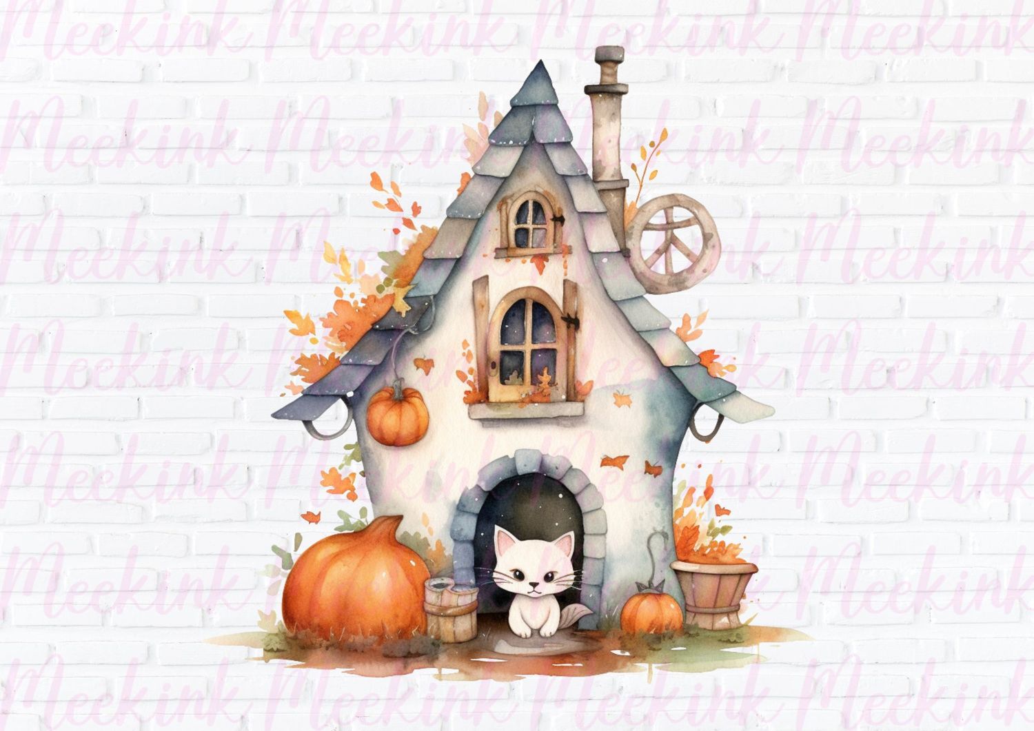Halloween Spooky Houses 2 UVDTF or DTF Decal