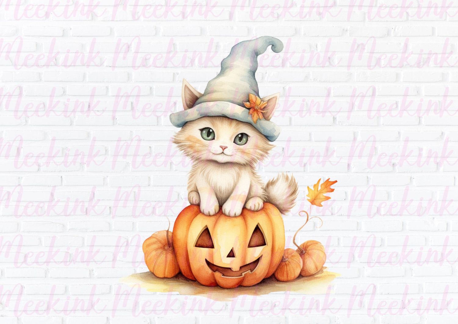 Halloween Pumpkin Cat 1 UVDTF or DTF Decal