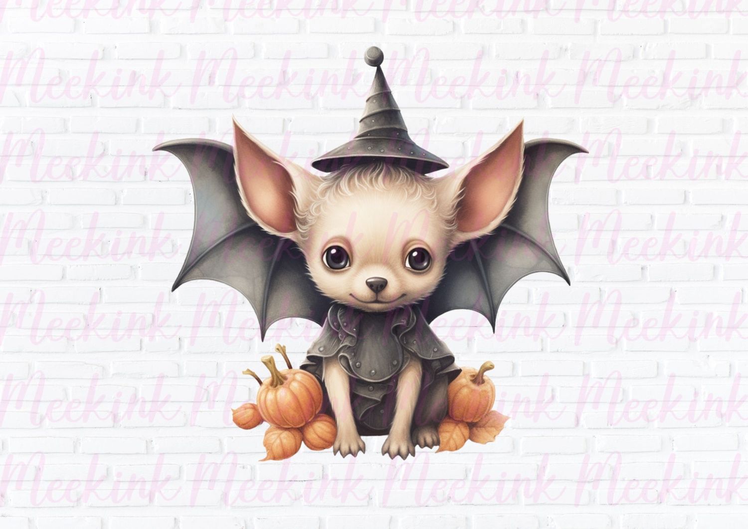 Halloween Bat Dog 4 UVDTF or DTF Decal