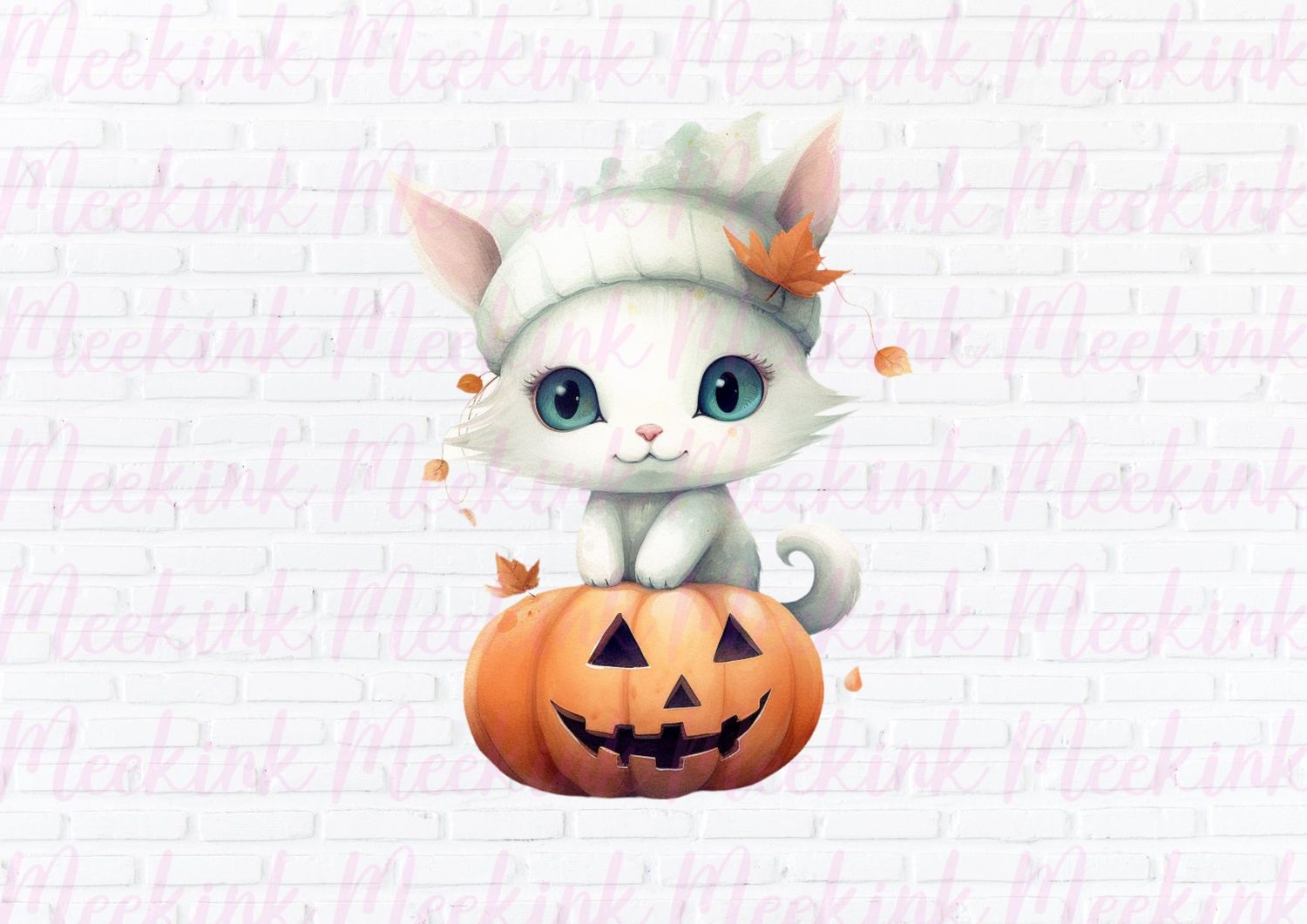 Halloween Pumpkin Cat 2 UVDTF or DTF Decal