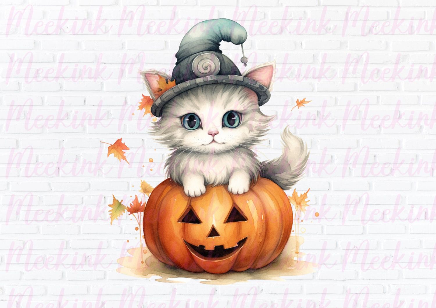 Halloween Pumpkin Cat 3 UVDTF or DTF Decal