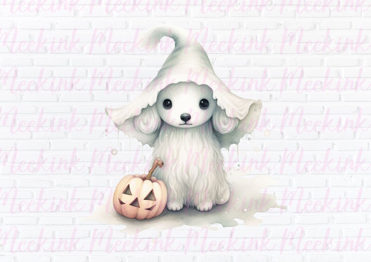 Halloween Ghost Dog 3 UVDTF or DTF Decal