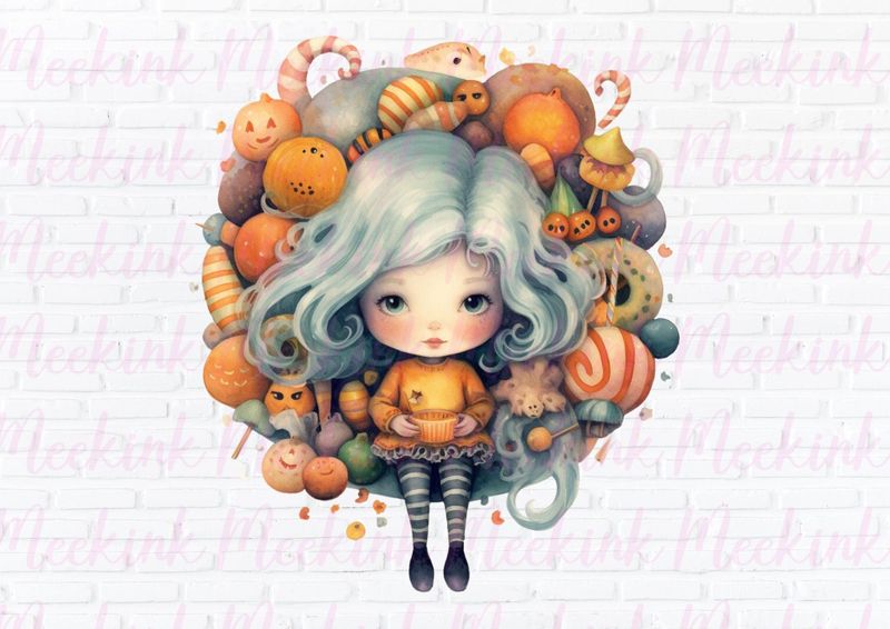 Halloween Candy Girl 2 UVDTF or DTF Decal