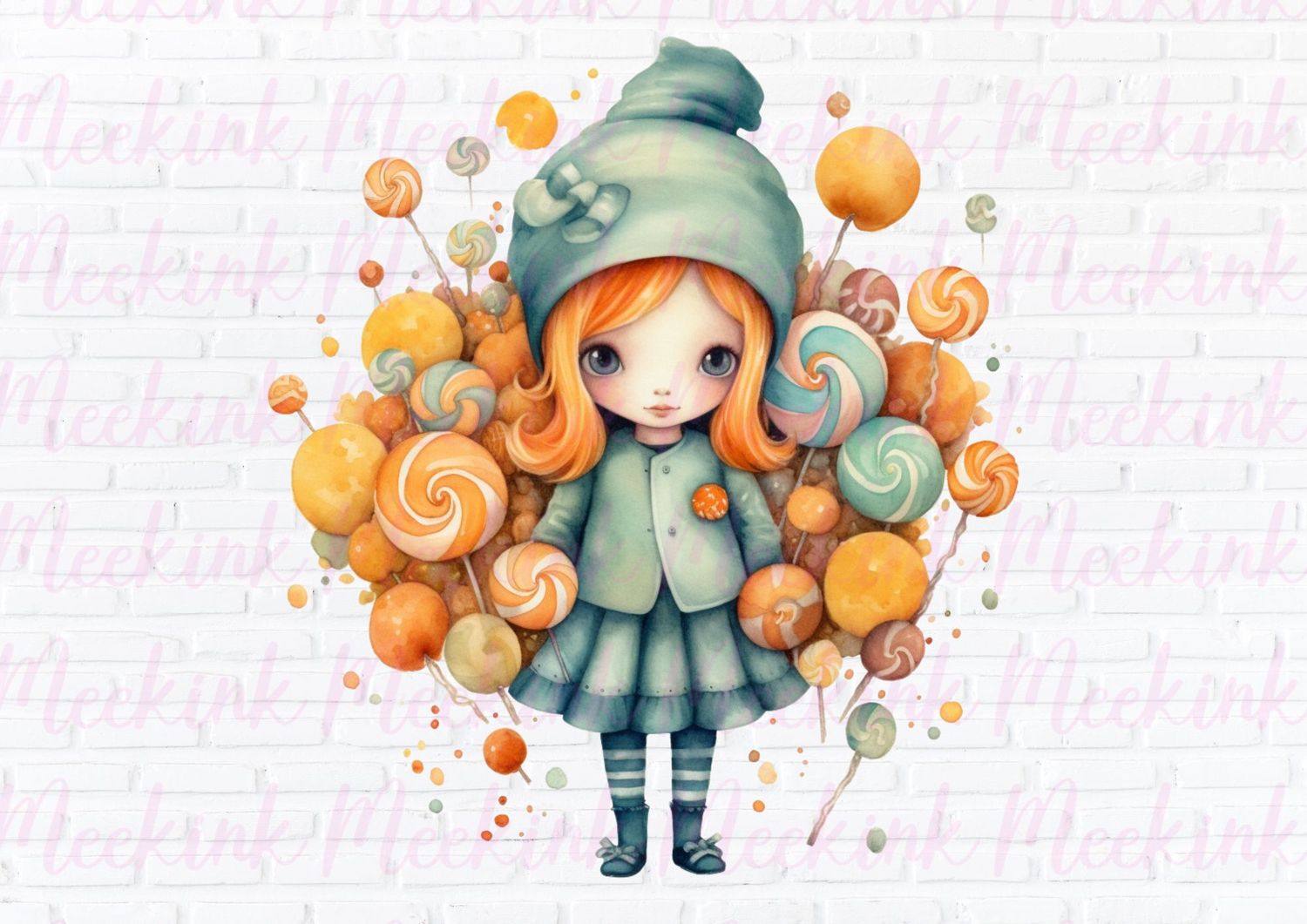 Halloween Candy Girl 4 UVDTF or DTF Decal