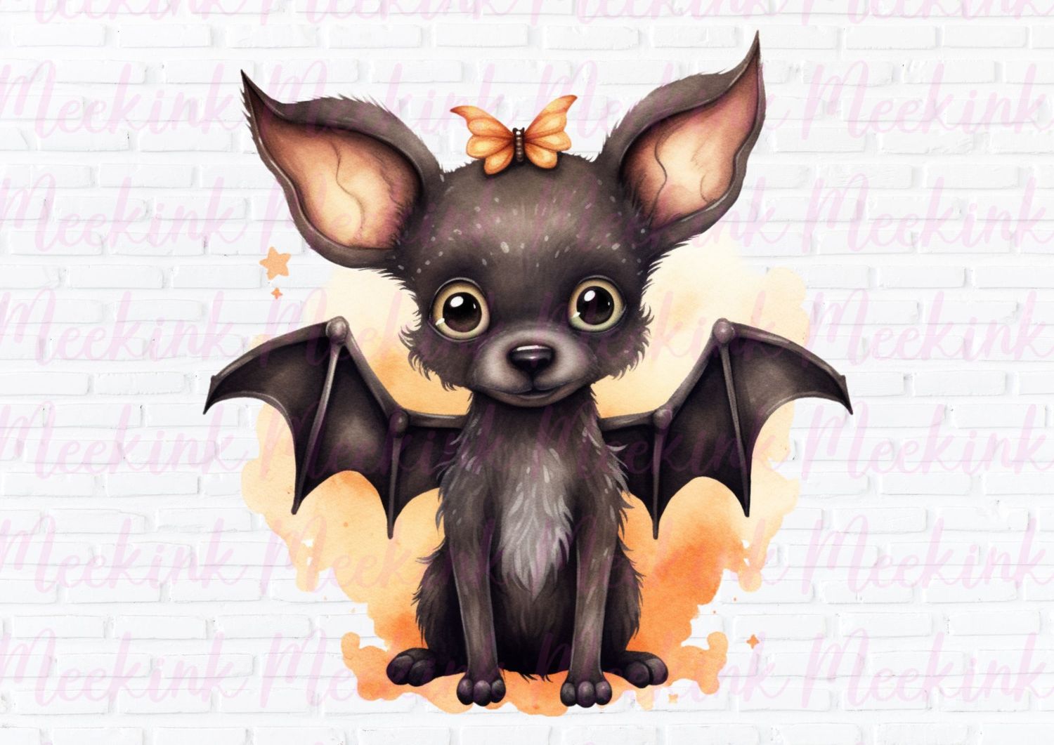 Halloween Bat Dog 3 UVDTF or DTF Decal