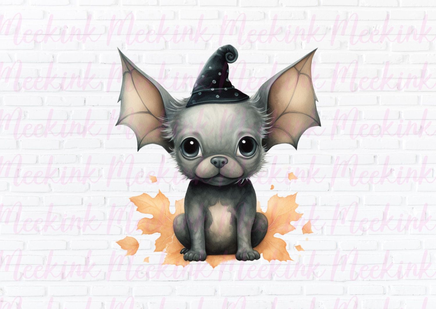 Halloween Bat Dog 2 UVDTF or DTF Decal