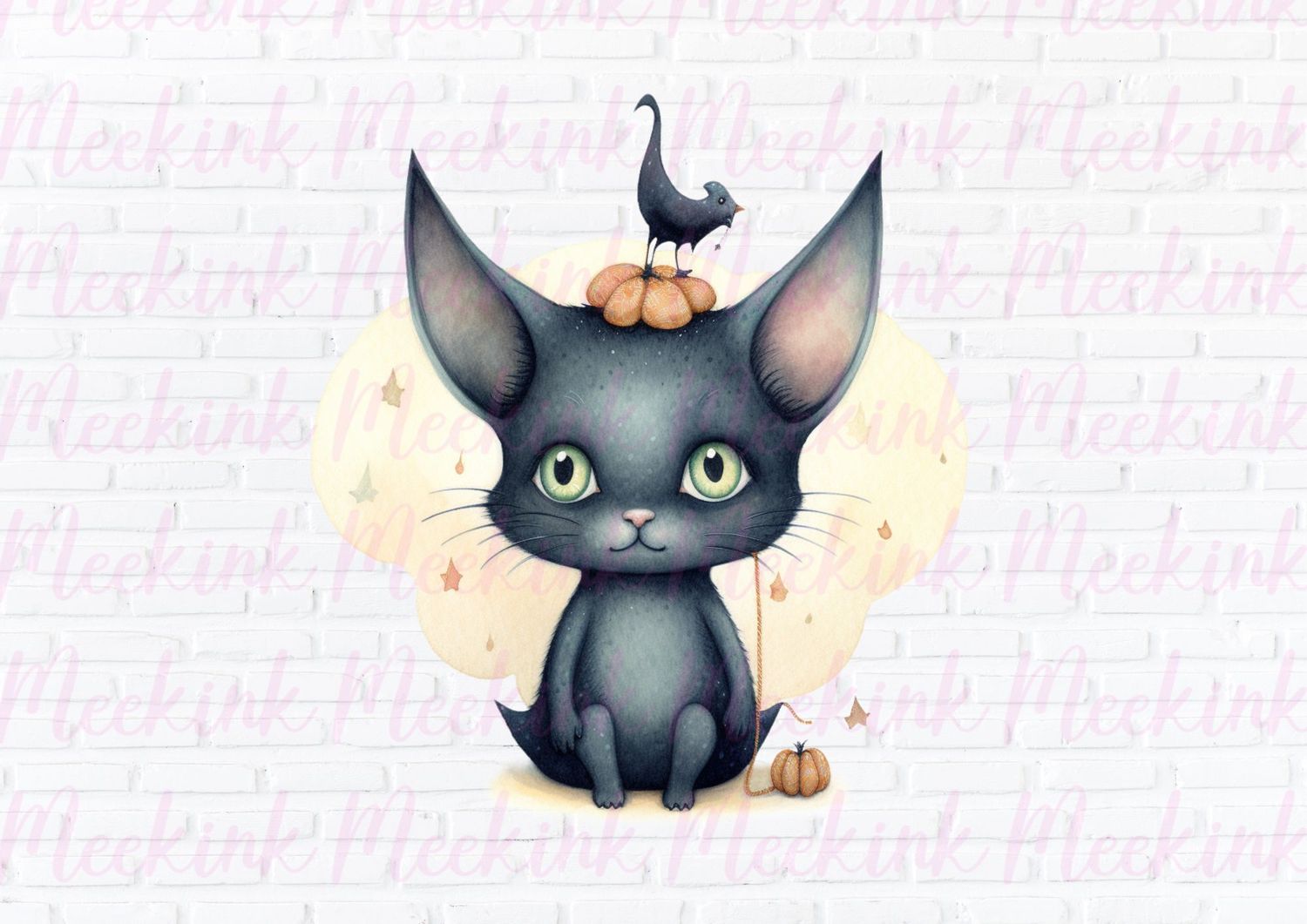 Halloween Bat Cat 1 UVDTF or DTF Decal