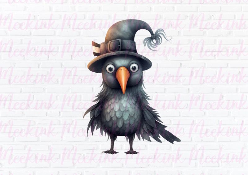 Halloween Crow 4 UVDTF or DTF Decal
