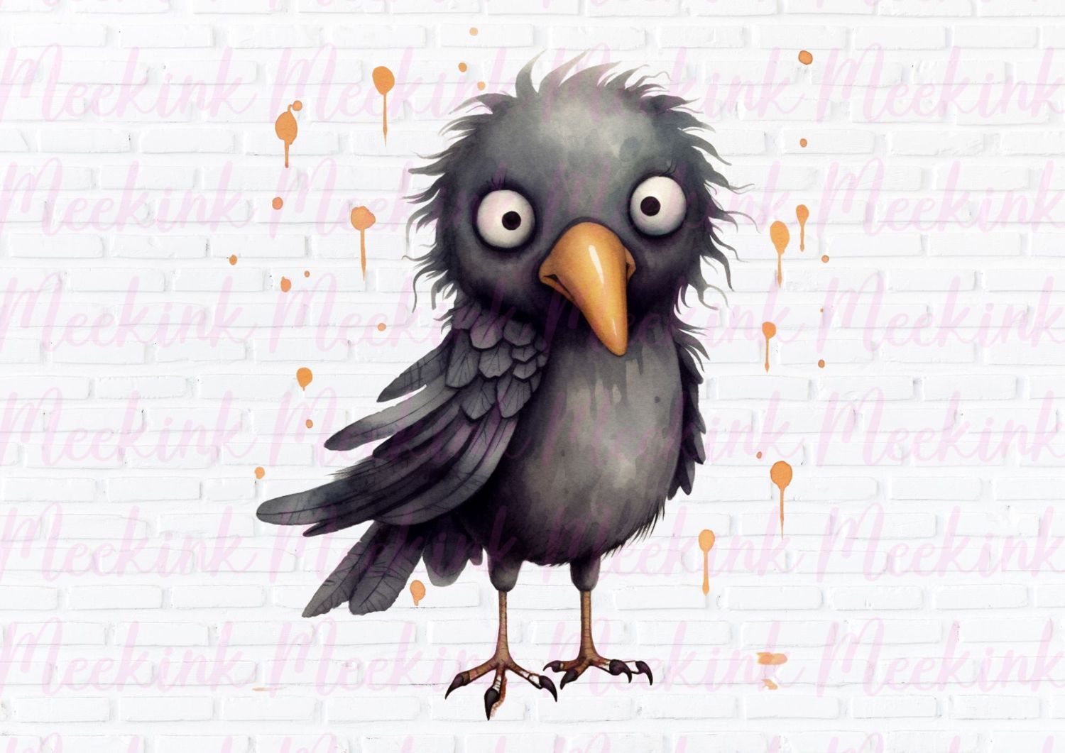 Halloween Crow 1 UVDTF or DTF Decal