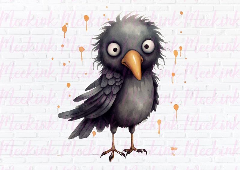 Halloween Crow 1 UVDTF or DTF Decal
