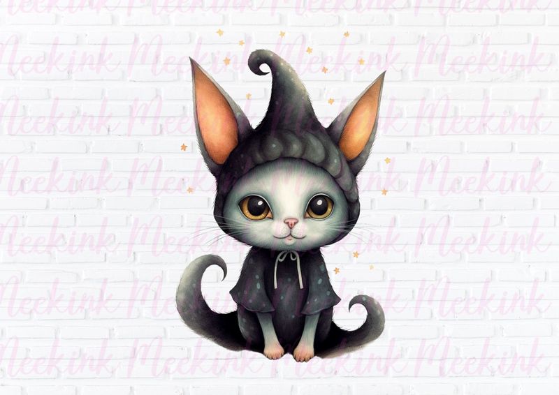Halloween Bat Cat 3 UVDTF or DTF Decal