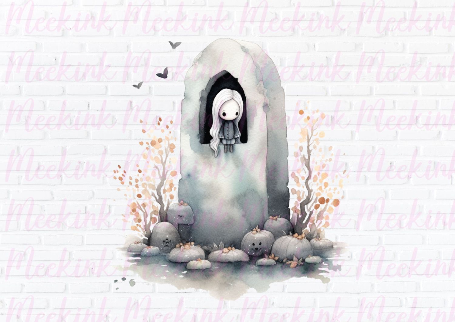Halloween Creepy Grave 1 UVDTF or DTF Decal