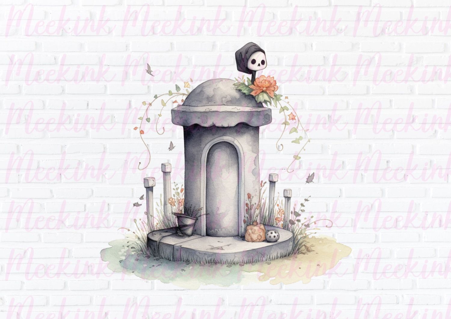 Halloween Creepy Grave 2 UVDTF or DTF Decal
