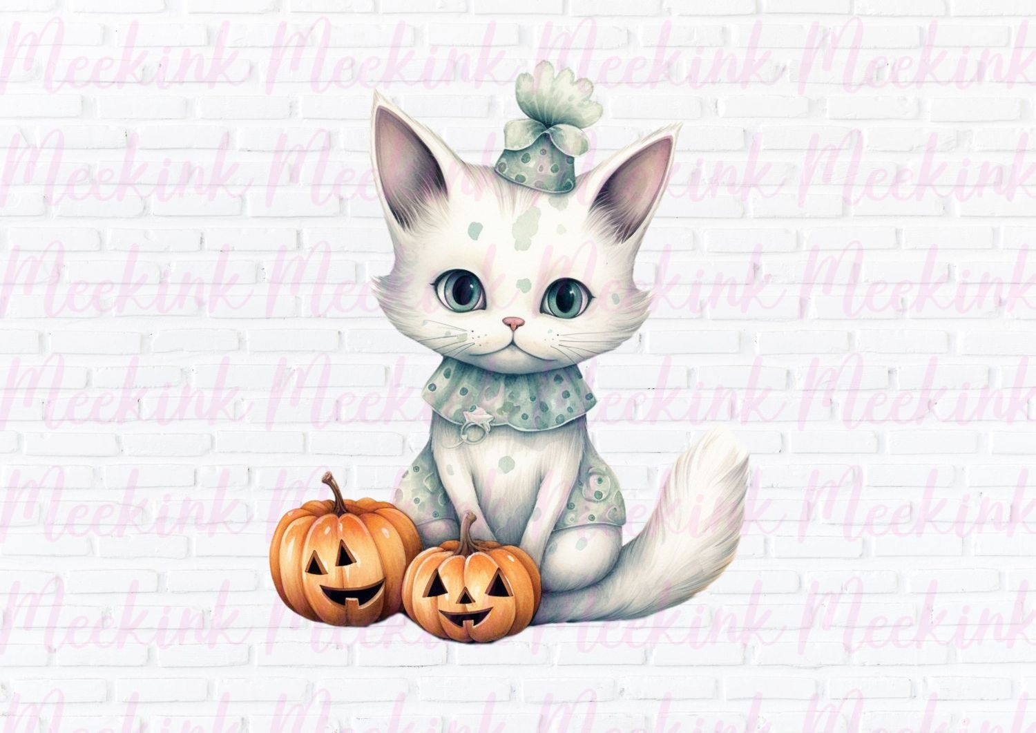 Halloween Cat 4 UVDTF or DTF Decal