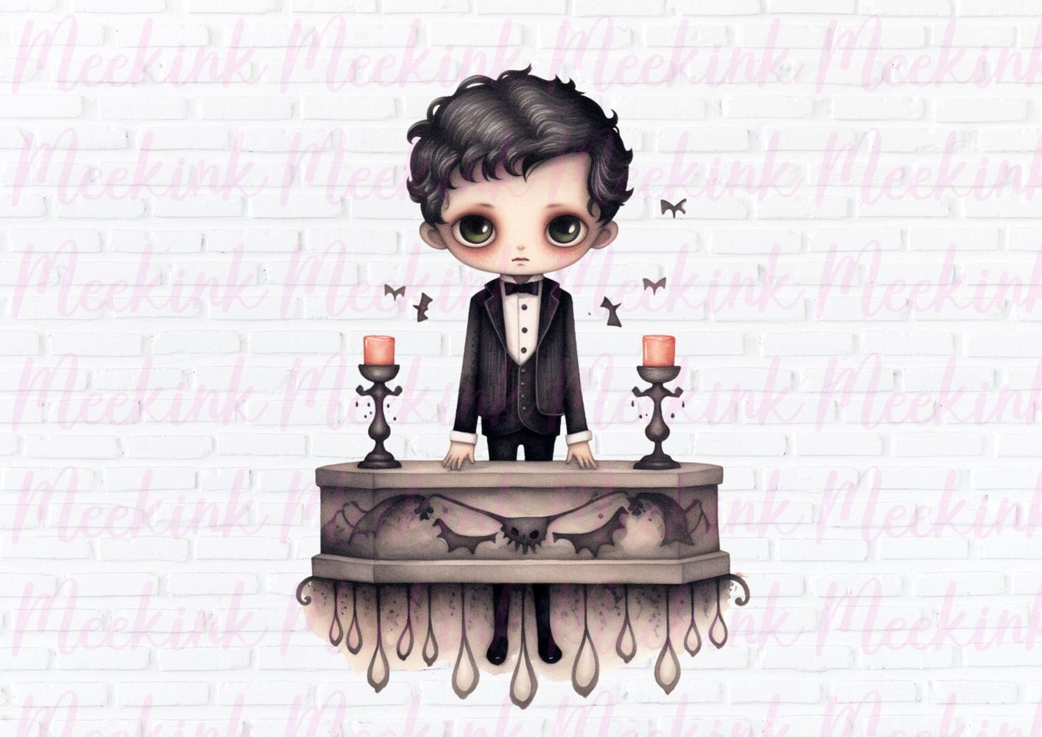 Halloween Creepy Coffin Boys 2 UVDTF or DTF Decal