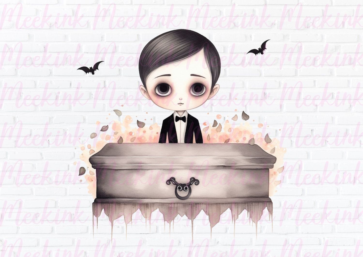 Halloween Creepy Coffin Boys 3 UVDTF or DTF Decal