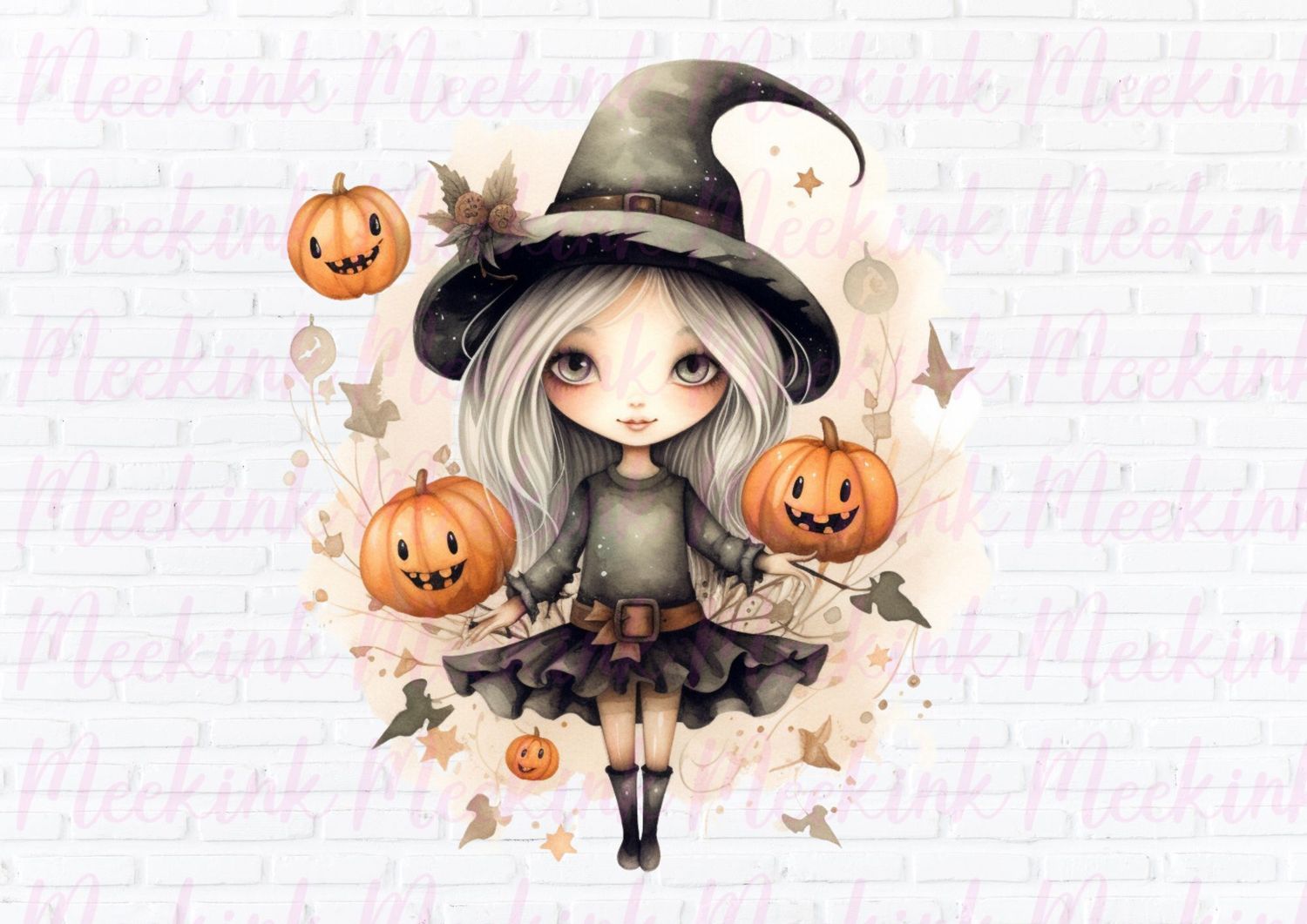 Halloween Cute Witches 1 UVDTF or DTF Decal