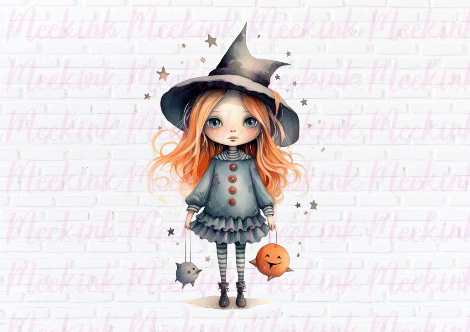 Halloween Cute Witches 4 UVDTF or DTF Decal