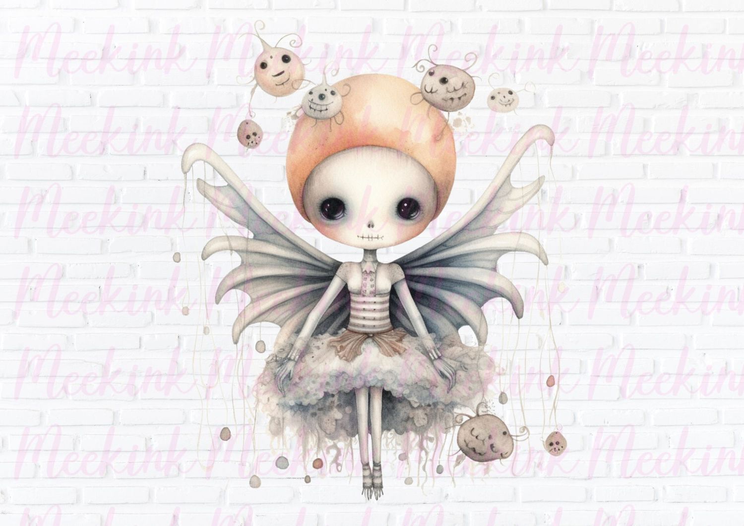 Halloween Skeleton Fairy 1 UVDTF or DTF Decal