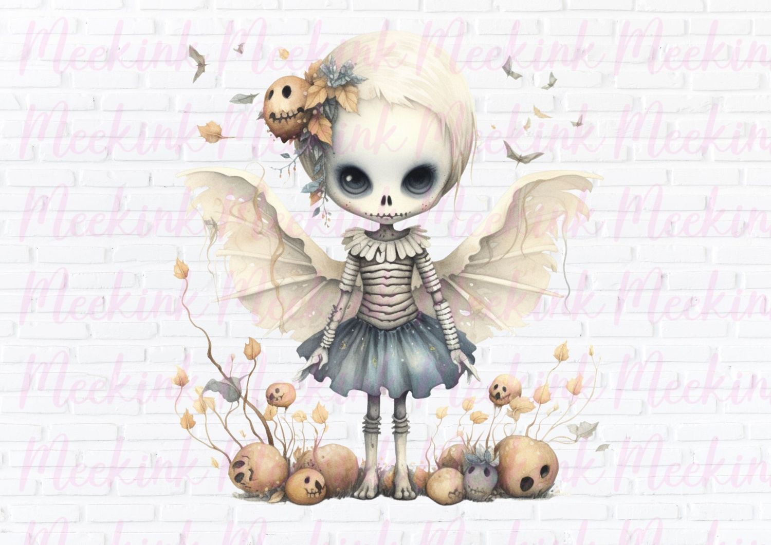 Halloween Skeleton Fairy 2 UVDTF or DTF Decal