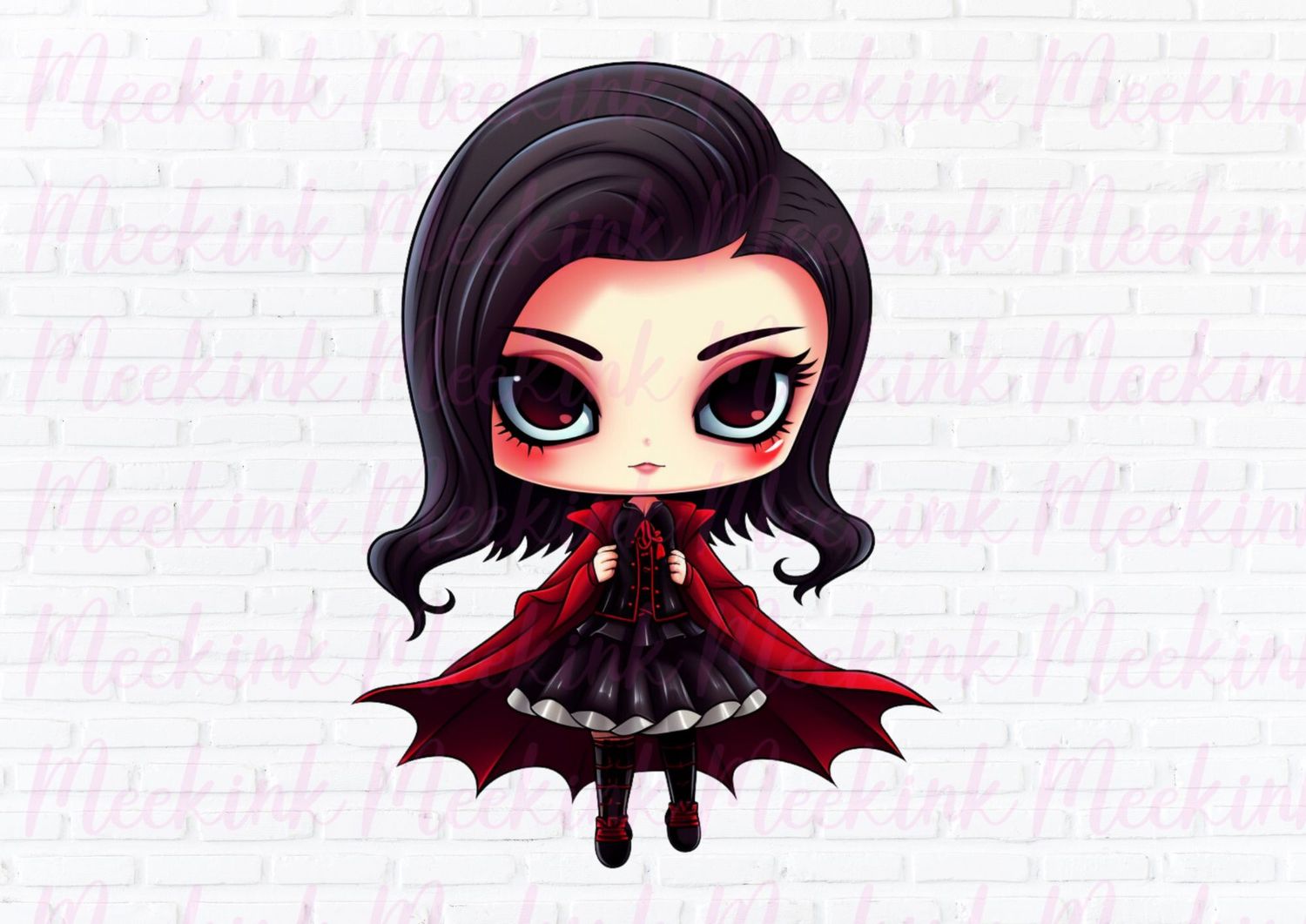 Halloween Gothic Girl 4 UVDTF or DTF Decal
