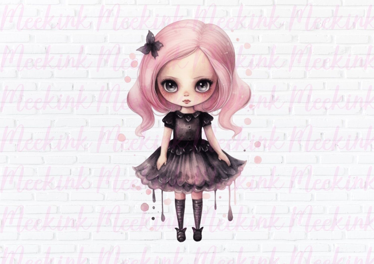 Halloween Gothic Girl 6 UVDTF or DTF Decal
