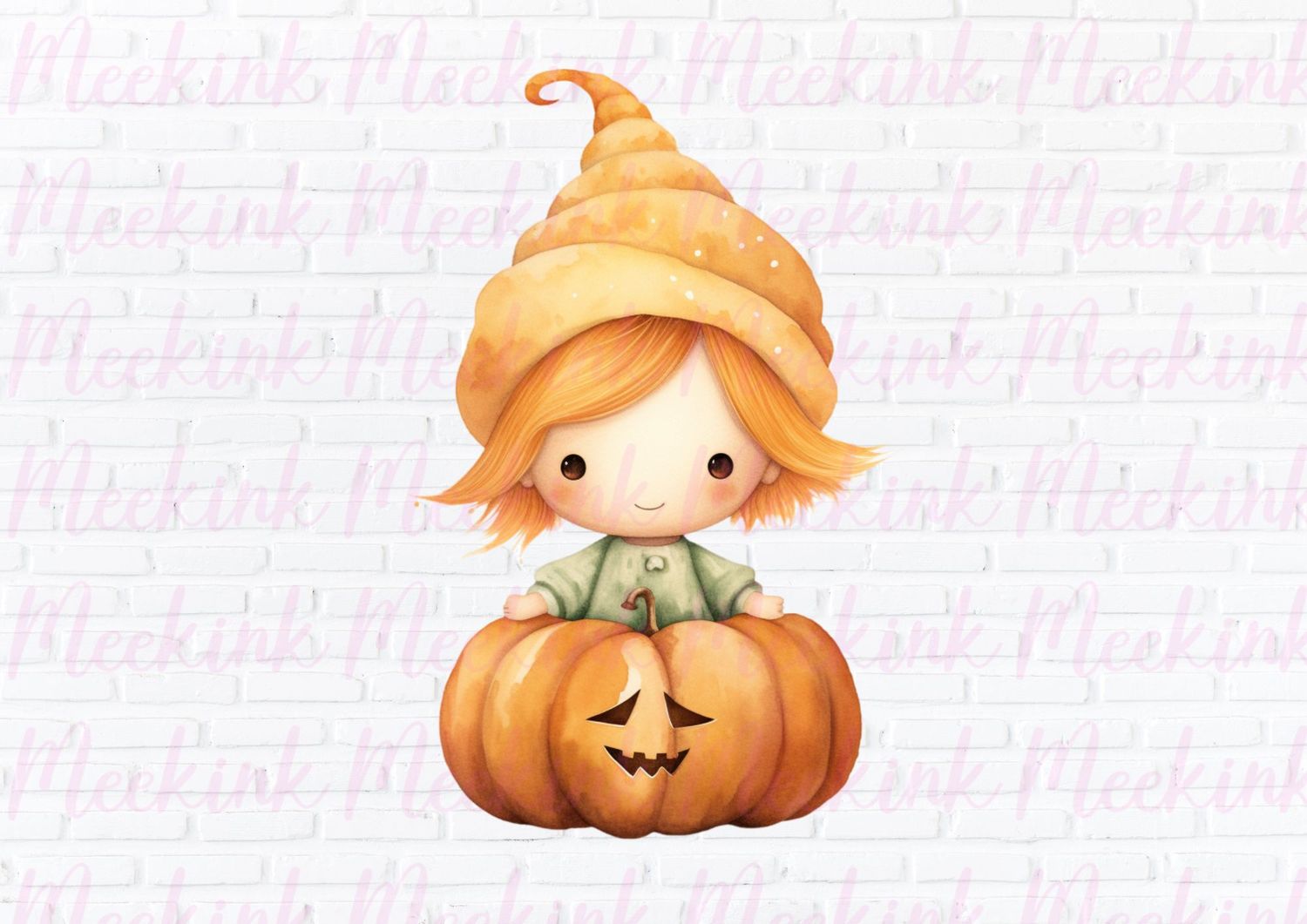 Halloween Pumpkin Kid 1 UVDTF or DTF Decal