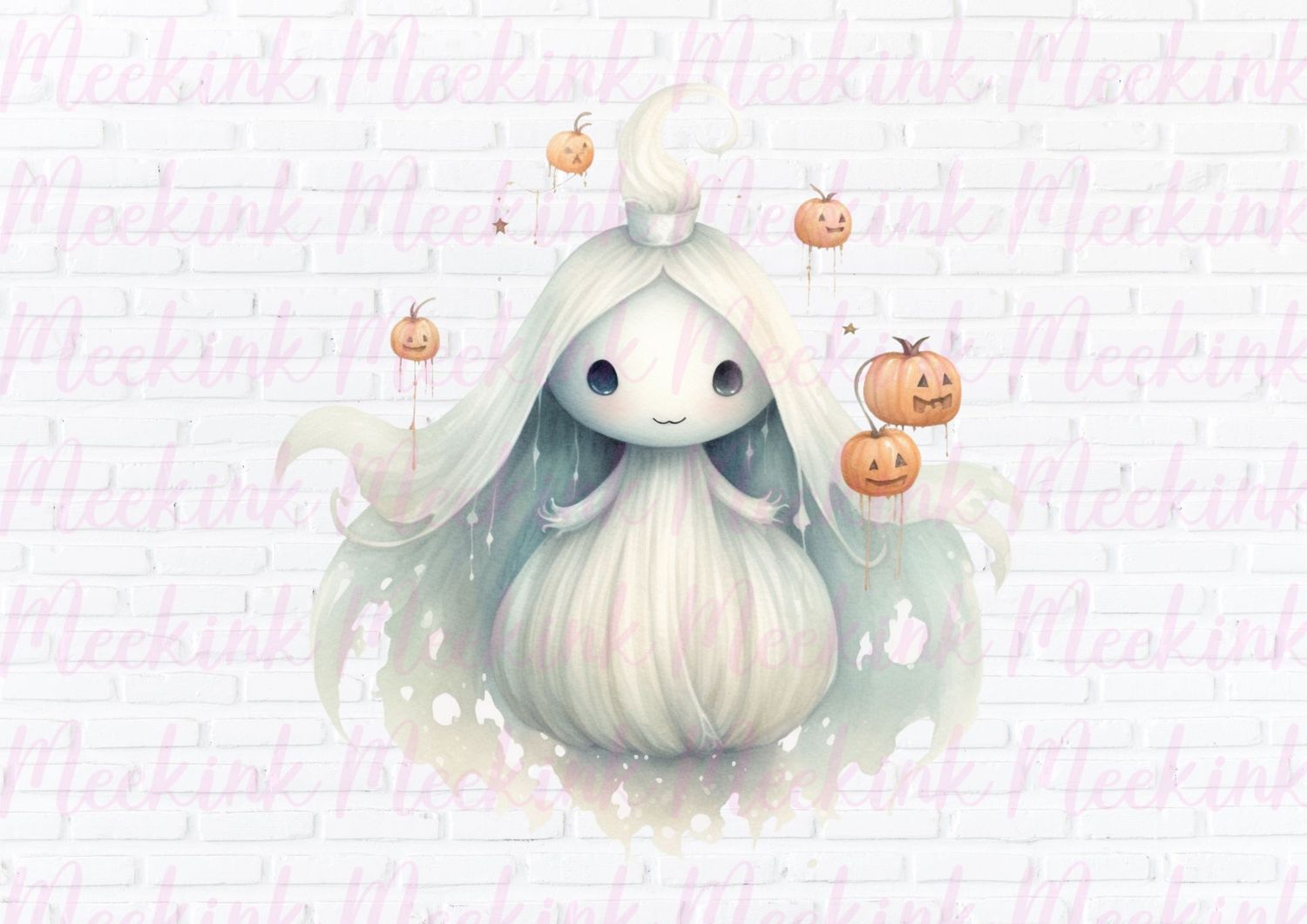 Halloween Ghost 2 UVDTF or DTF Decal