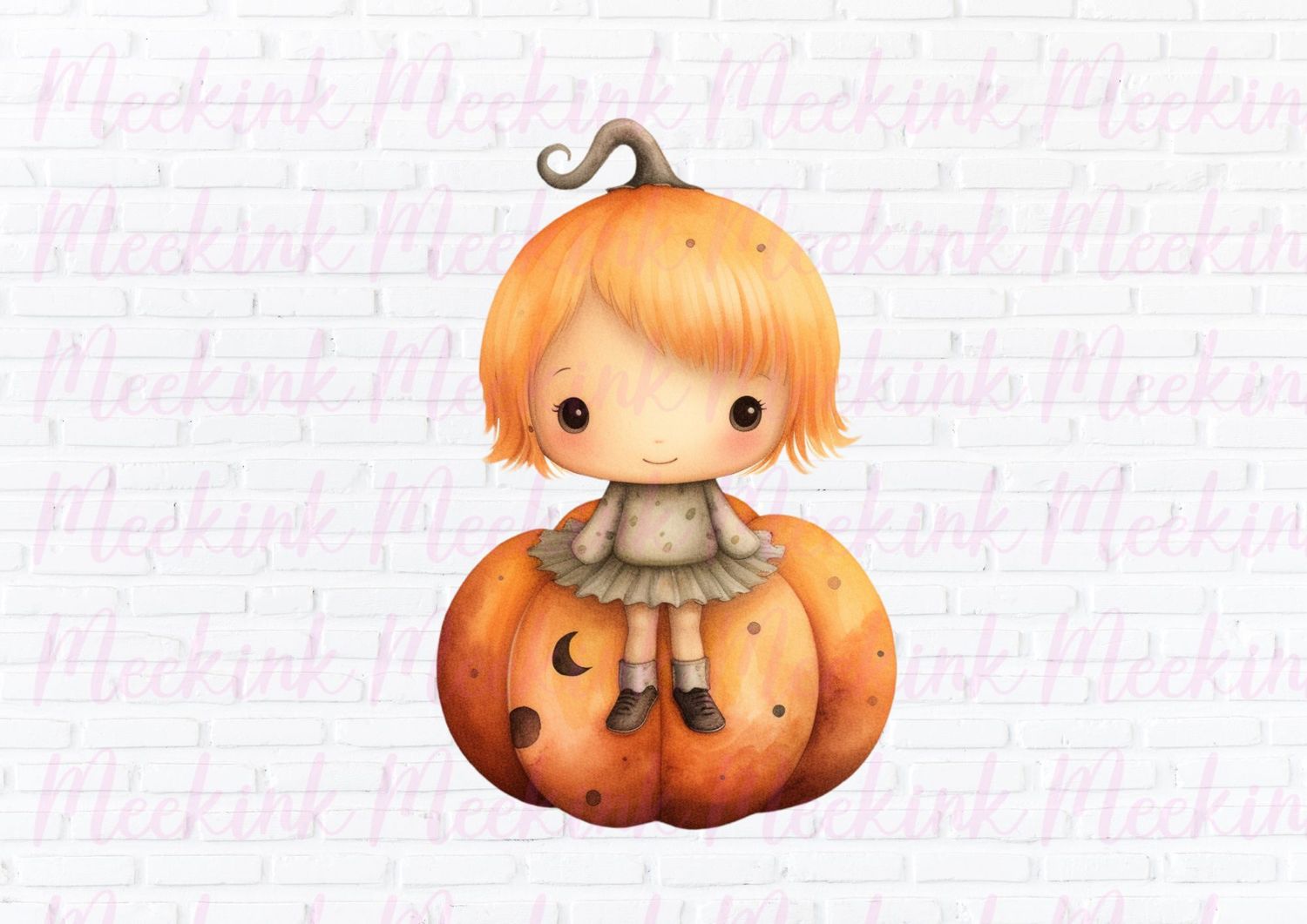 Halloween Pumpkin Kid 4 UVDTF or DTF Decal