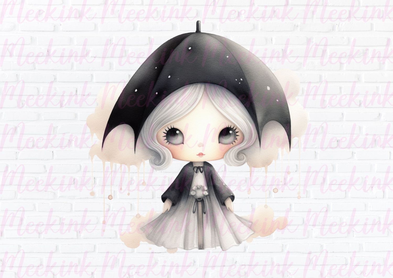 Halloween Bat Fairy 4 UVDTF or DTF Decal