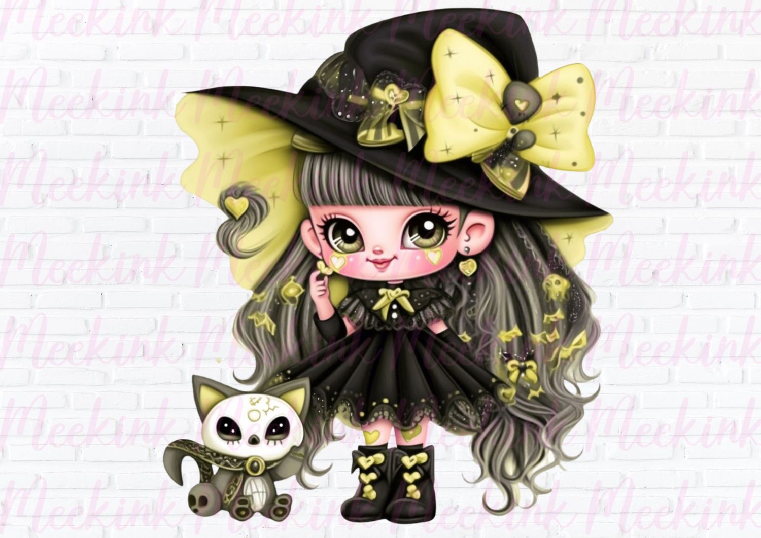 Halloween Witchy Light Yellow UVDTF or DTF Decal