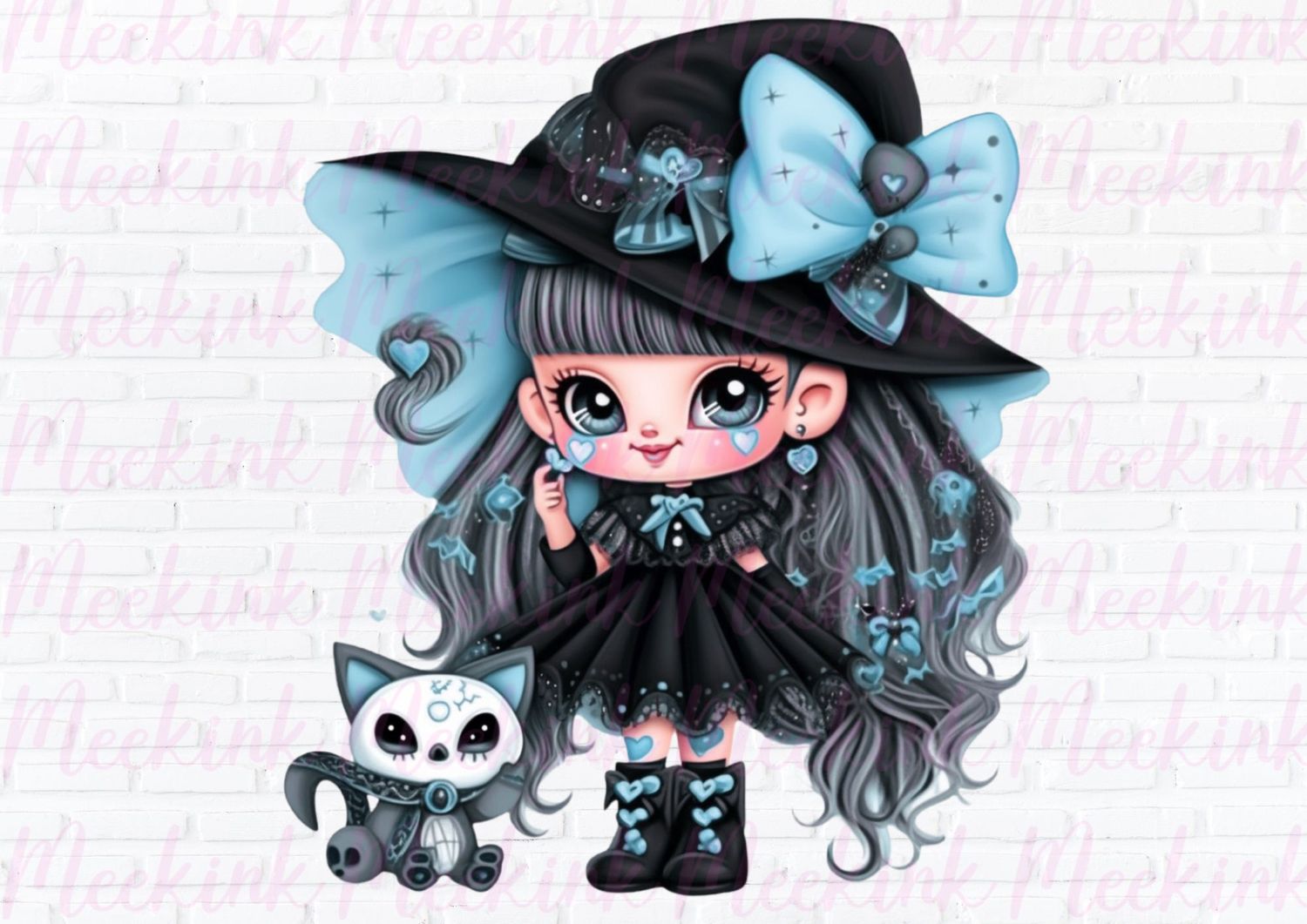 Halloween Witchy Light Blue UVDTF or DTF Decal