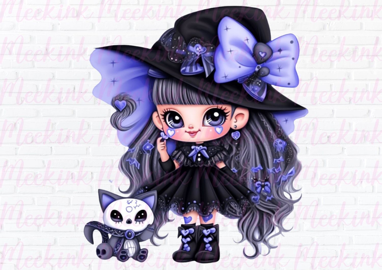 Halloween Witchy Blue UVDTF or DTF Decal