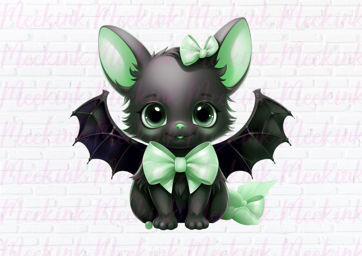 Halloween Bat Green UVDTF or DTF Decal