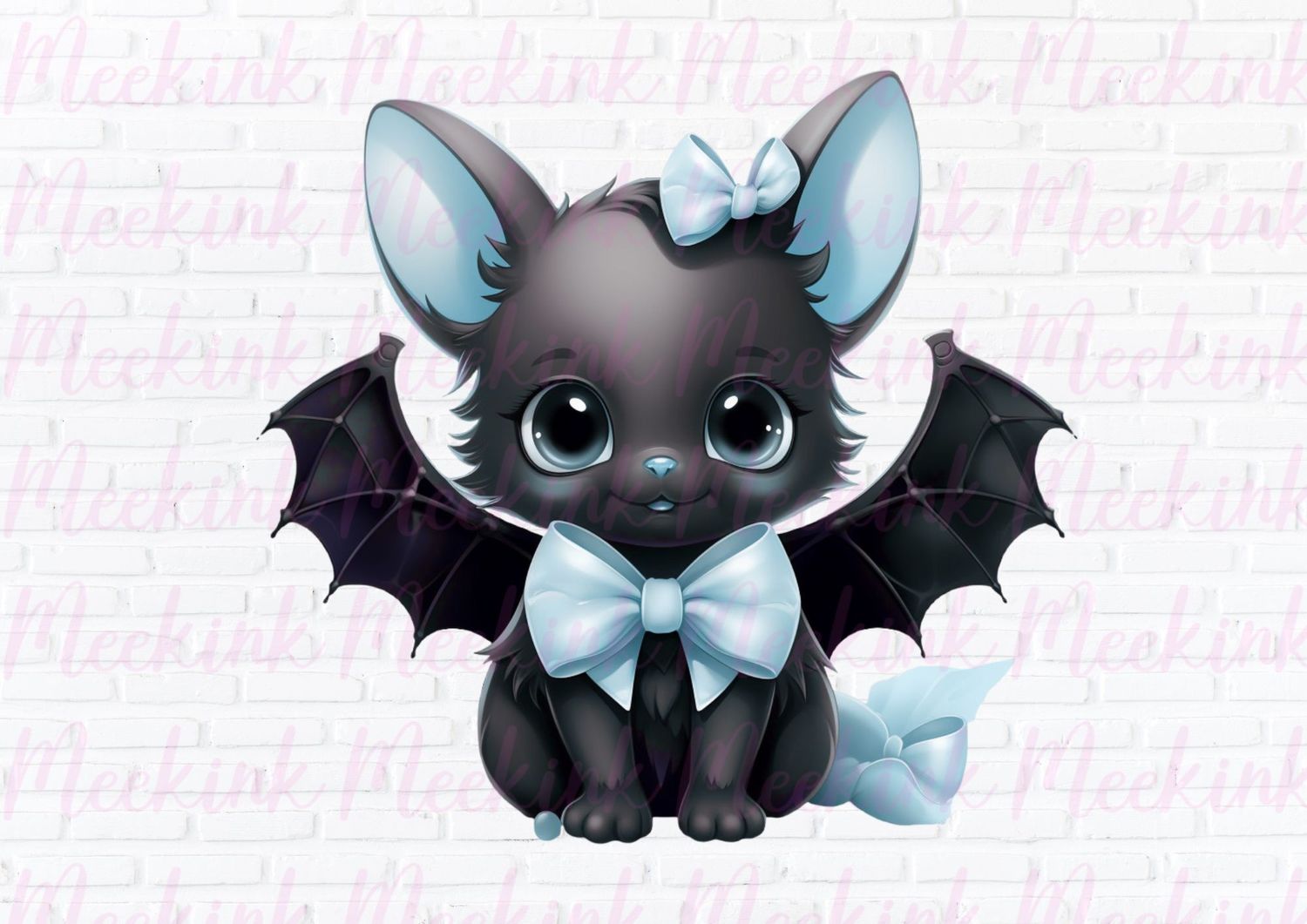 Halloween Bat Light Blue UVDTF or DTF Decal