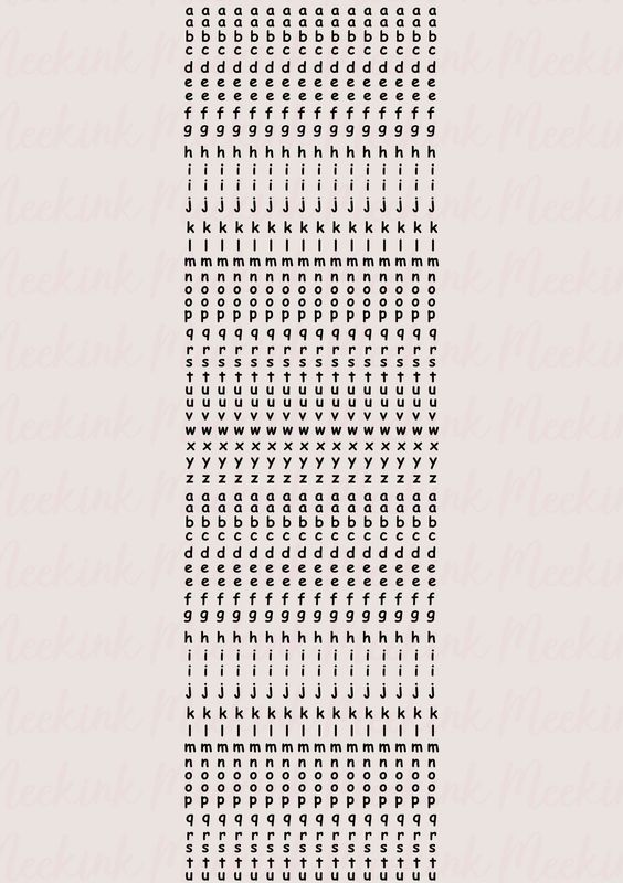 1 Meter Alphabet Lower Case Font 1 UVDTF