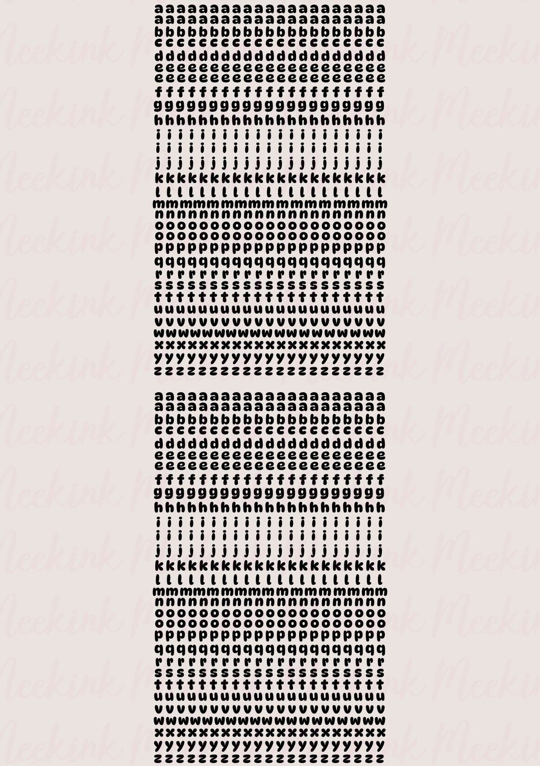 Craft Fair Sheet Alphabet Font 2 Lower Case DTF Decal