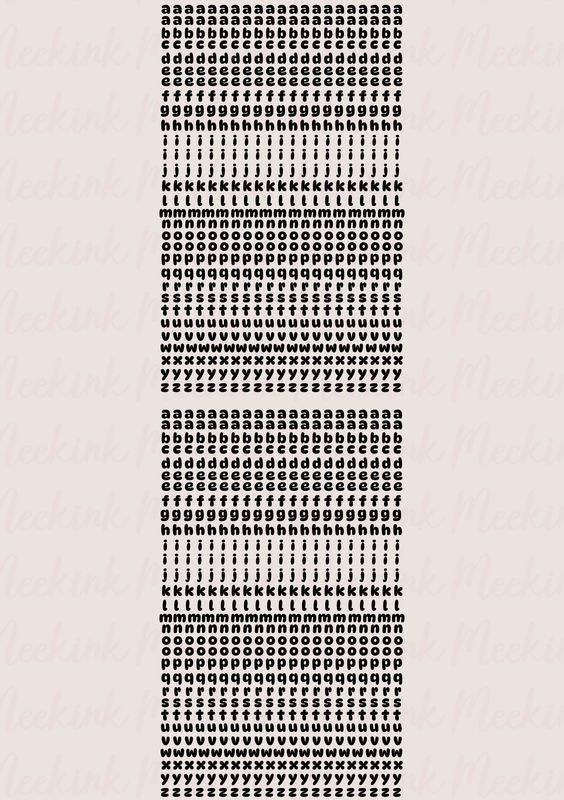 Craft Fair Sheet Alphabet Font 2 Lower Case DTF Decal