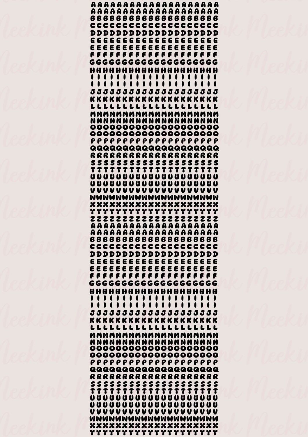 Craft Fair Sheet Alphabet Font 2 Capitals DTF Decal