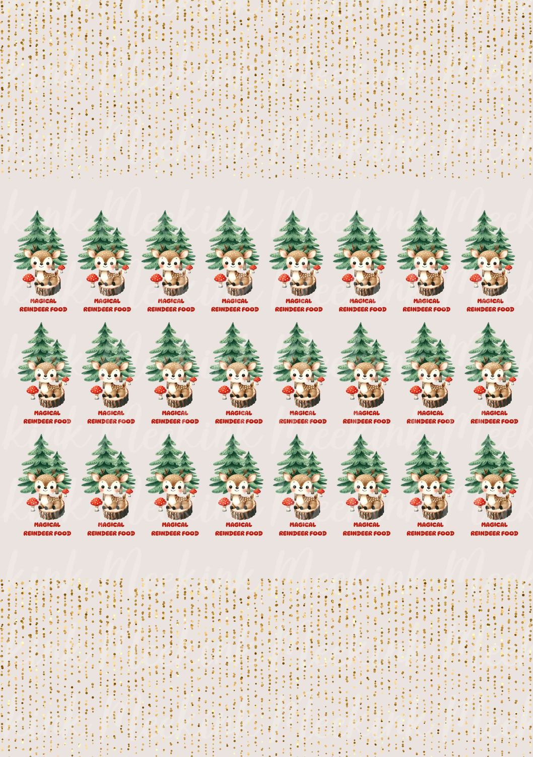 Magical Reindeer Popper Decals Sheet 2  A4 Sheet