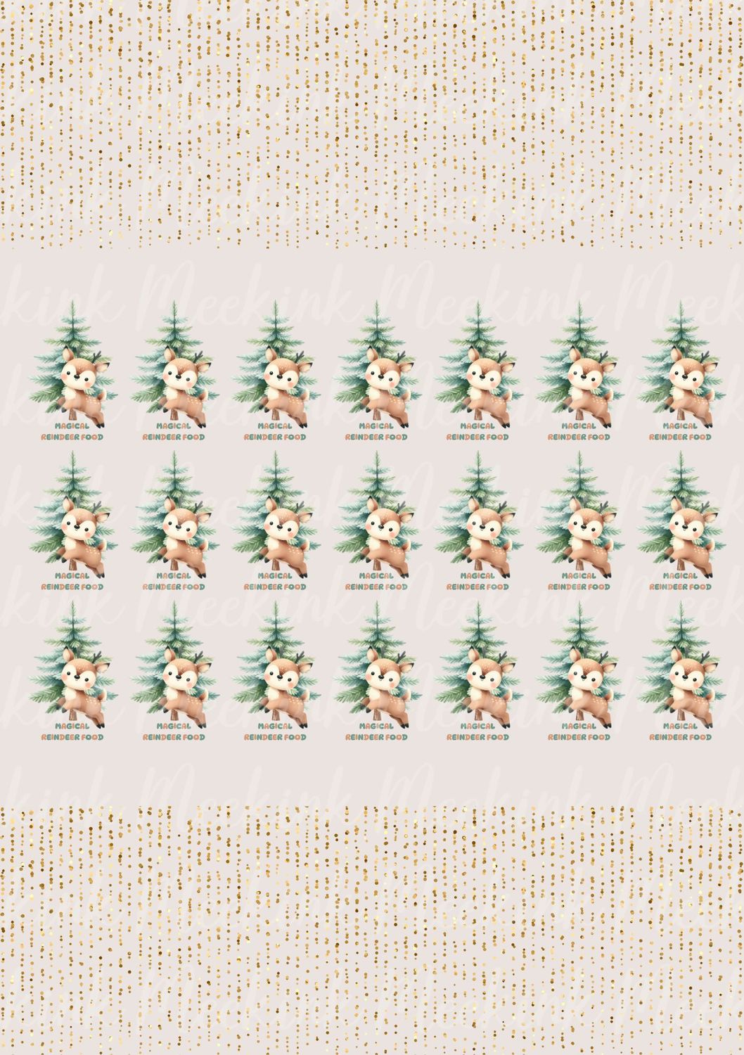 Magical Reindeer Popper Decals Sheet  A4 Sheet