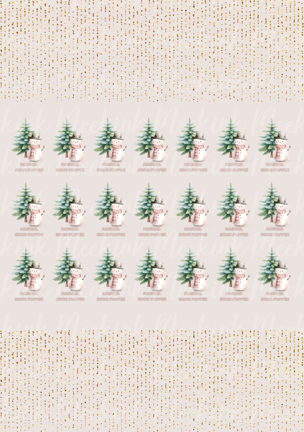 Magical Snow Poppers Decals Sheet A4 Sheet